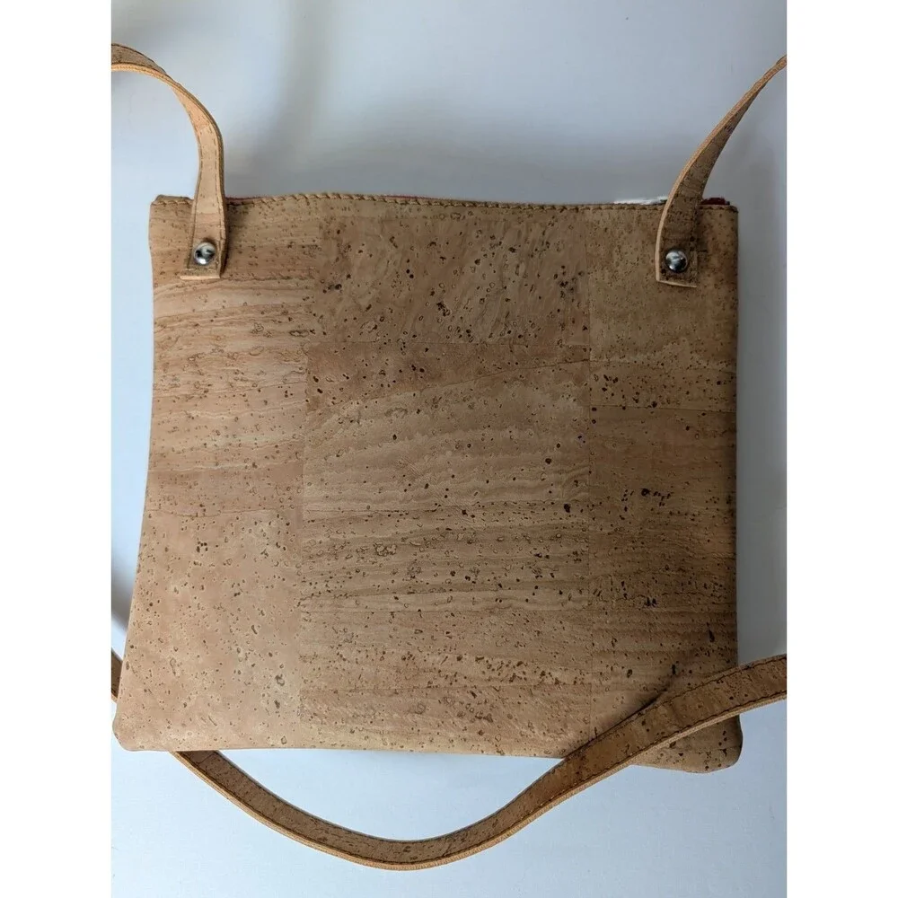 Bent & Bree Ivy Cork Crossbody Bag Eco Friendly Vegan Bird Print Purse Green